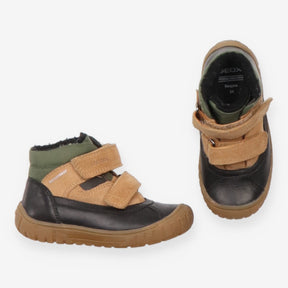 Boots navy brown green velcro