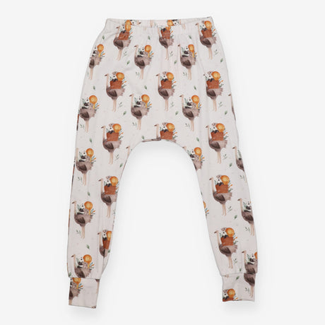 Harem legging cream with Ostrich, Lion, Panda  