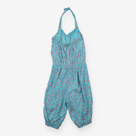 Jumpsuit halterneck blue ditsy floral
