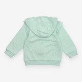 Hoodie Mint White Spots Frill Shoulders