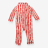 Red and White Striped Reindeer Sleepsuit