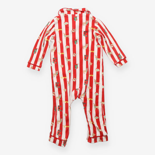 Red and White Striped Reindeer Sleepsuit
