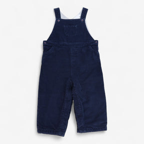 Navy Cord Dungarees Grey Lined 