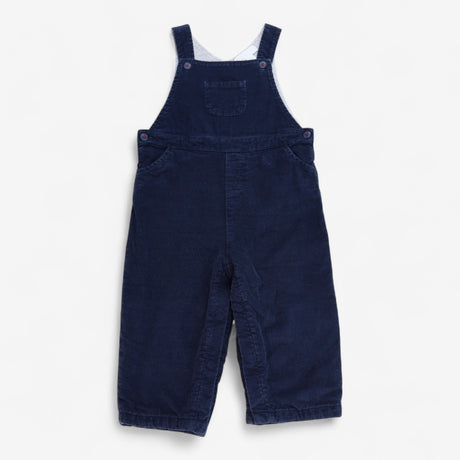 Navy Cord Dungarees Grey Lined 
