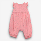 Pink romper flowers frill sleeves