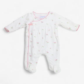 Sleepsuit Wrap over Pink Flowers and Bow