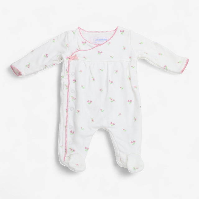 Sleepsuit Wrap over Pink Flowers and Bow