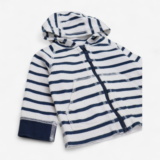 Hoodie Jersey Blue and White Stripe