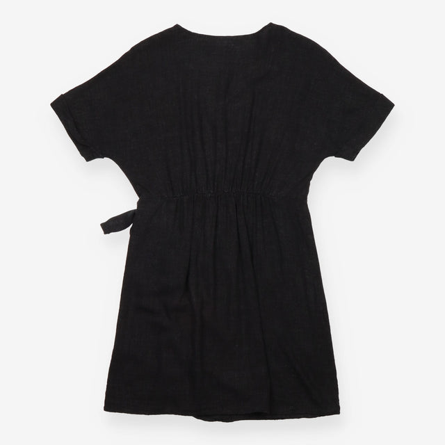 Vero Moda Black Short Sleeve Side Tie Wrap Mini Dr