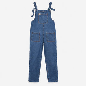 Blue 100% Organic Cotton Tie Shoulder Pocket Denim