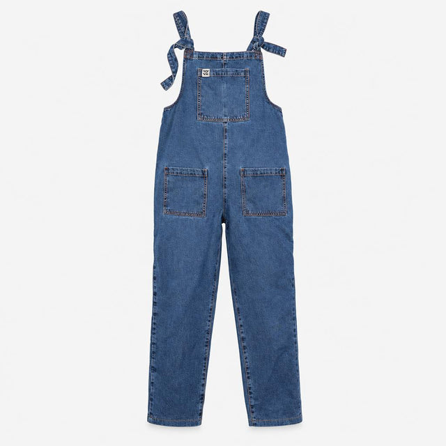 Blue 100% Organic Cotton Tie Shoulder Pocket Denim