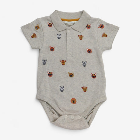 Bodysuit Collared Cream with Safari Appliques