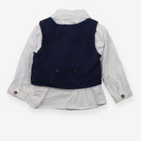 Outfit shirt white navy waist coat