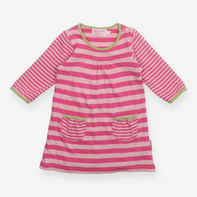 Pink Striped Dress with Pockets