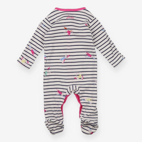 Sleepsuits striped horses pink edging