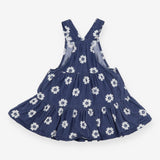 Pinafore blue cord white flower