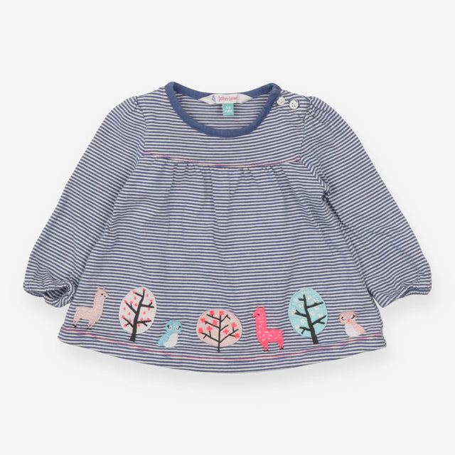 Blue Striped Llama Long Sleeve 