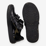 Black velcro girls school shoes