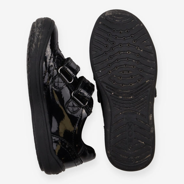 Black velcro girls school shoes