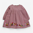 Dress Cord Pink with Hedgehog Applique
