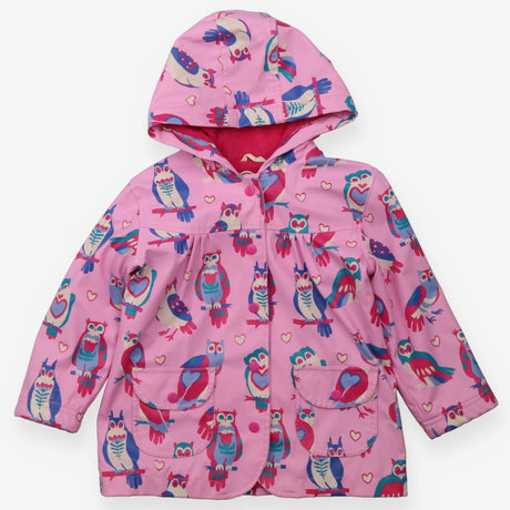 Rain Coat Pink with Owl Print 