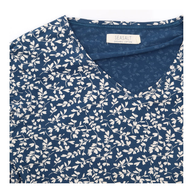 Top Navy Cream Berry Print Organic Cotton Stretch 