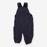 Dungarees navy blue cord white spot