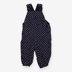 Dungarees navy blue cord white spot