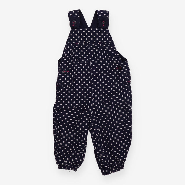 Dungarees navy blue cord white spot