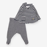 Outfit Top with Collar and Footed Leggings Navy St