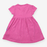 Dress Short Sleeve jersey pink spot blue dinosaur