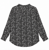 Long sleeve Blouse Black White Star Print