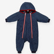 Denim Quilted Pramsuit with Red Trims