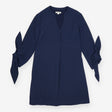 Tunic Dress Navy Long Sleeve V Neck Relaxed Shift