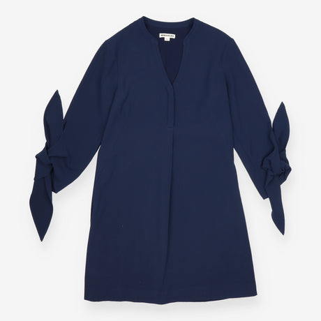 Tunic Dress Navy Long Sleeve V Neck Relaxed Shift