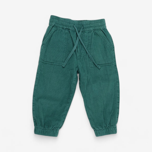Green cosy cord pin joggers