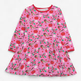 Dress Jersey Long Sleeve Pink with Robins