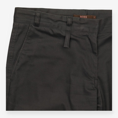 Reiss Dark Charcoal Pinstripe Tailored Smart Trous