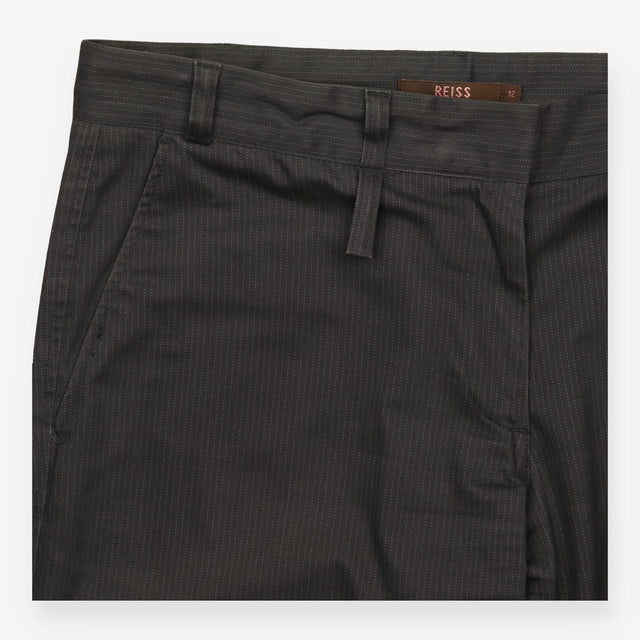 Reiss Dark Charcoal Pinstripe Tailored Smart Trous