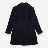 Coat Navy Wool Blend Tailored Longline