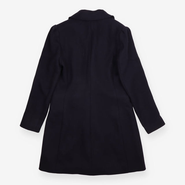 Coat Navy Wool Blend Tailored Longline