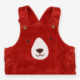 Burnt Orange Bear Velour Dungarees 