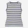 Top Striped Sleeveless Crew Neck