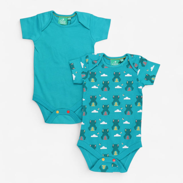 Bodysuits 2pck Blue & Frogs