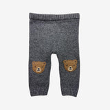 Grey Knitted Teddy Bear Leggings