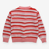 Pink and Red Knit Cardigan 