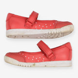 Coral pink polka dot shoes