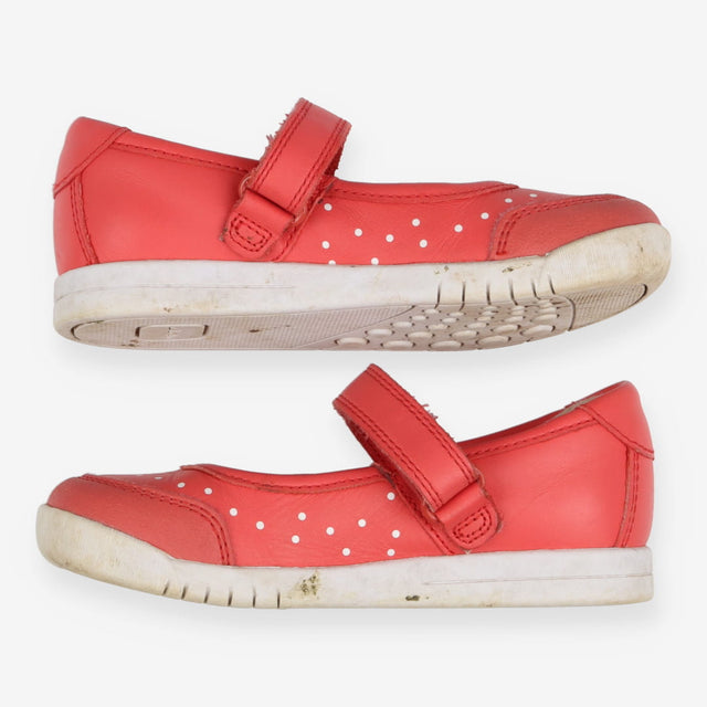 Coral pink polka dot shoes