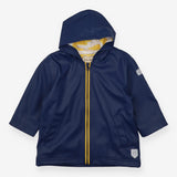 Navy Raincoat Yellow Striped Lining 