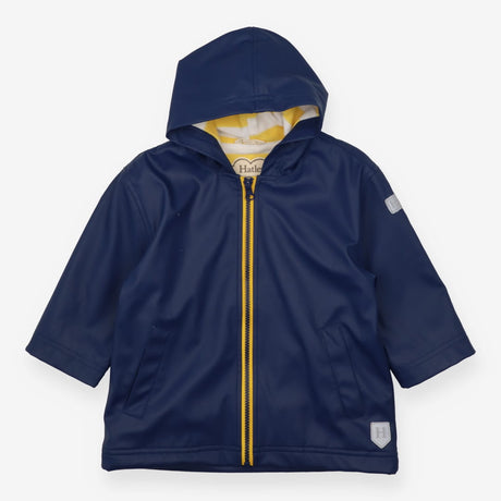Navy Raincoat Yellow Striped Lining 